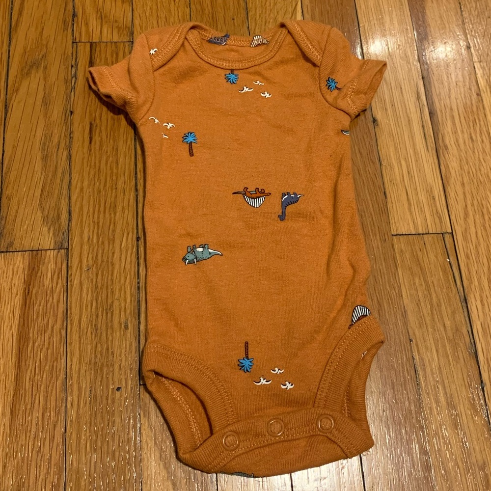 Carter's Orange Bodysuit with Dinosaur Theme
